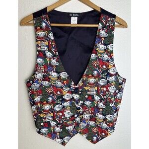 Vintage 111 Main Christmas Vest Bear Choir Festive Holiday Women's Size Large